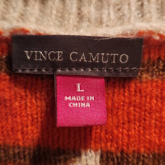 Vince Camuto multi-fabric Autumn pumpkin pattern medium weight sweater - Picture 3 of 5